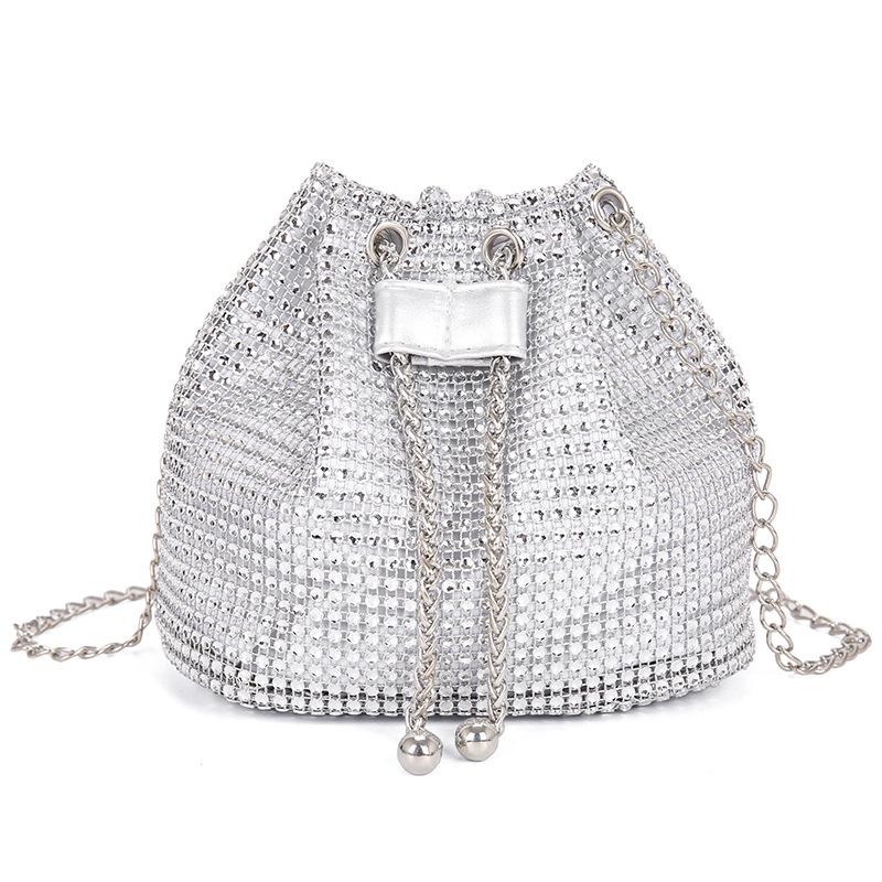 Dames Handtassen | Rhinestone Micro Crescent Bag Champagne Handtassen Dames